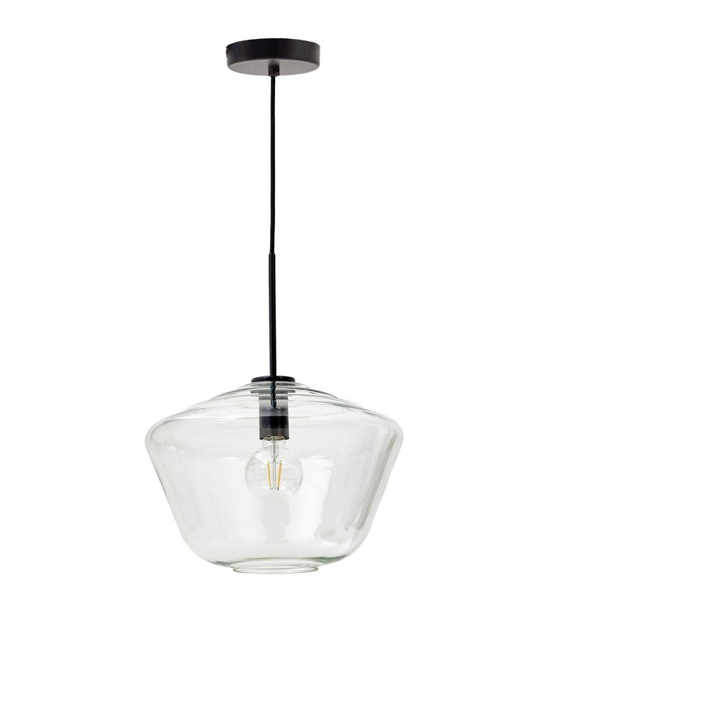 Fekete függőlámpa üveg búrával ø 34 cm Mao – Kave Home