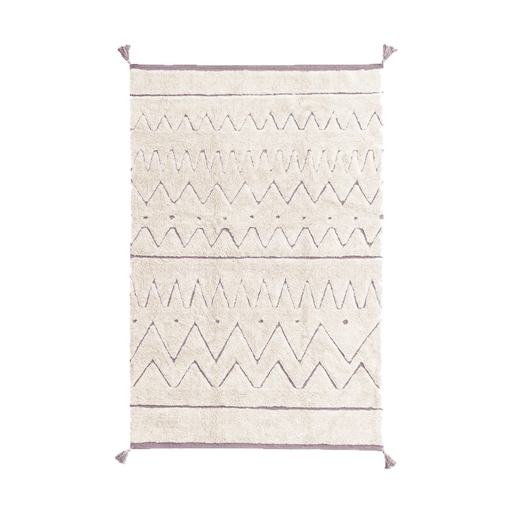 Krémszínű mosható kézi szövésű pamut szőnyeg 90x130 cm Azteca – Lorena Canals