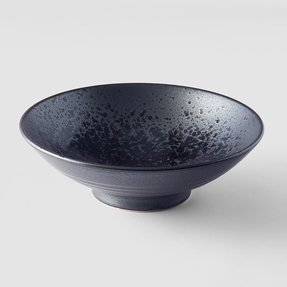 Pearl fekete-szürke kerámia leveses tál