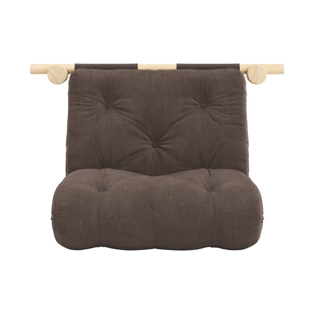 Sötétbarna kordbársony fotel Hooked – Karup Design