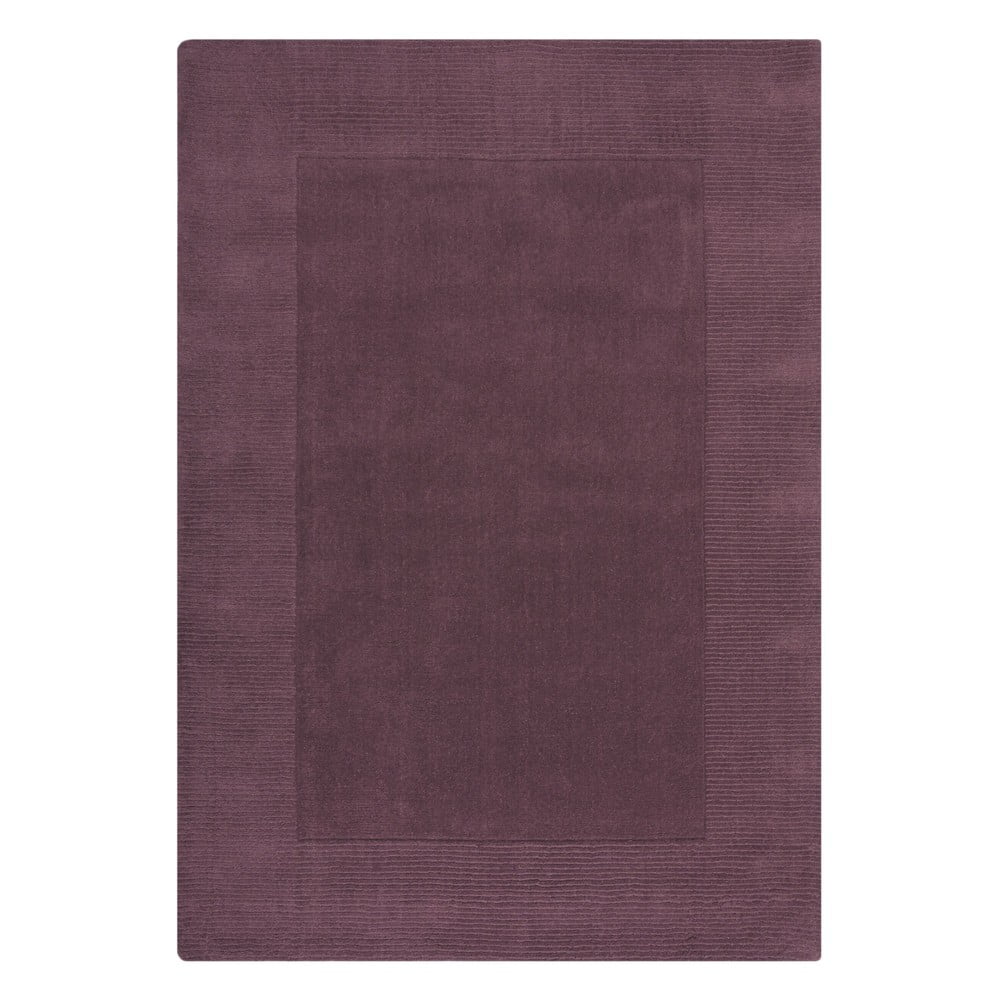 Sötétlila kézi szövésű gyapjú szőnyeg 200x290 cm Border – Flair Rugs