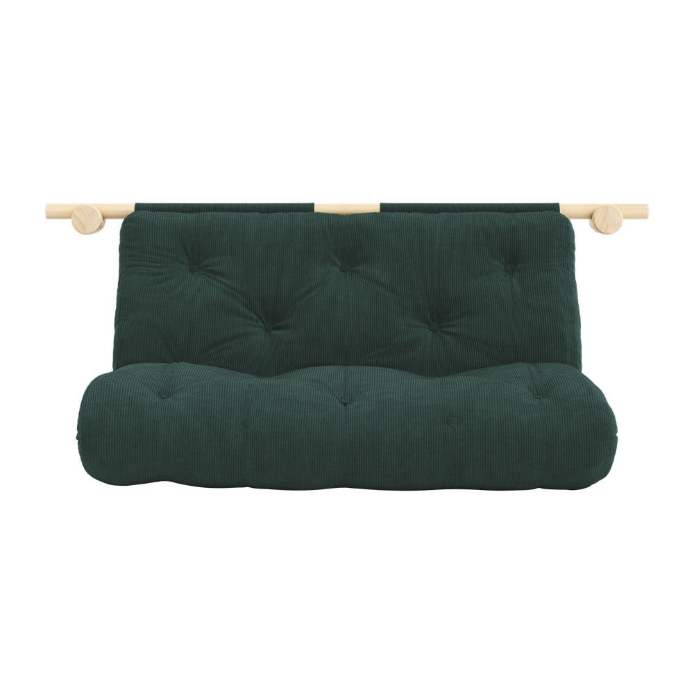 Sötétzöld kordbársony kinyitható kanapé 135 cm Hooked – Karup Design