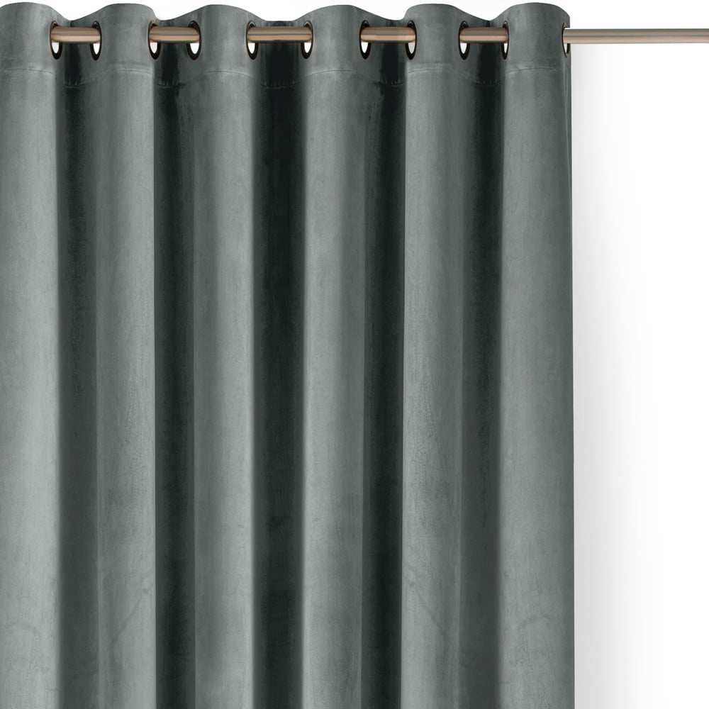 Szürke bársony dimout (részleges sötétítő) függöny 400x270 cm Velto – Filumi