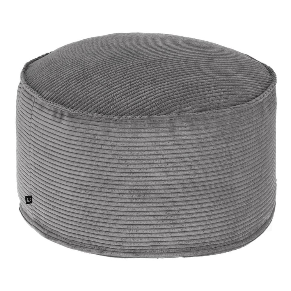 Szürke kordbársony puff Wilma – Kave Home
