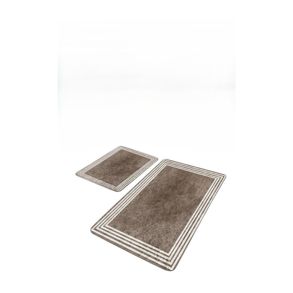 Szürkésbarna bársony fürdőszobai kilépő szett 2 db-os 60x100 cm – Mila Home