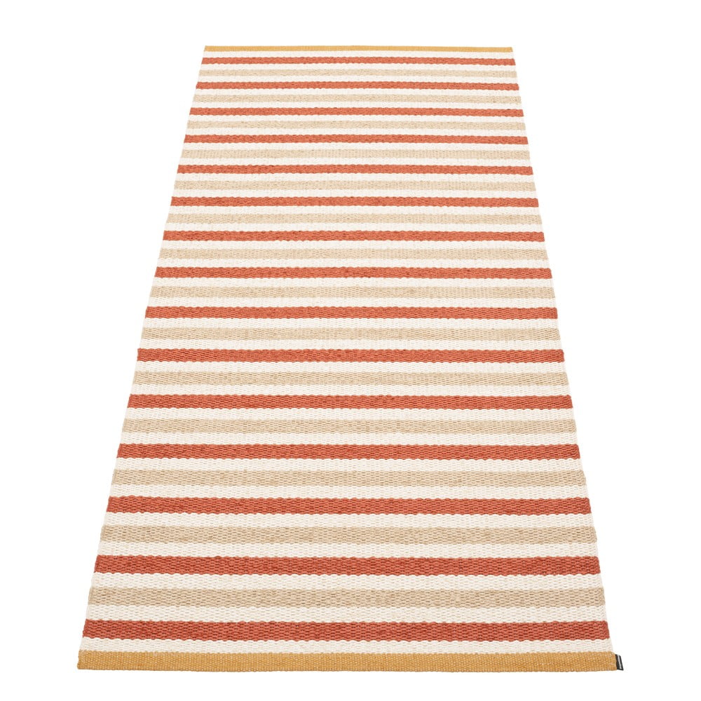 Téglavörös-krémszínű kültéri-beltéri futószőnyeg 85x200 cm Teo Brick – Pappelina