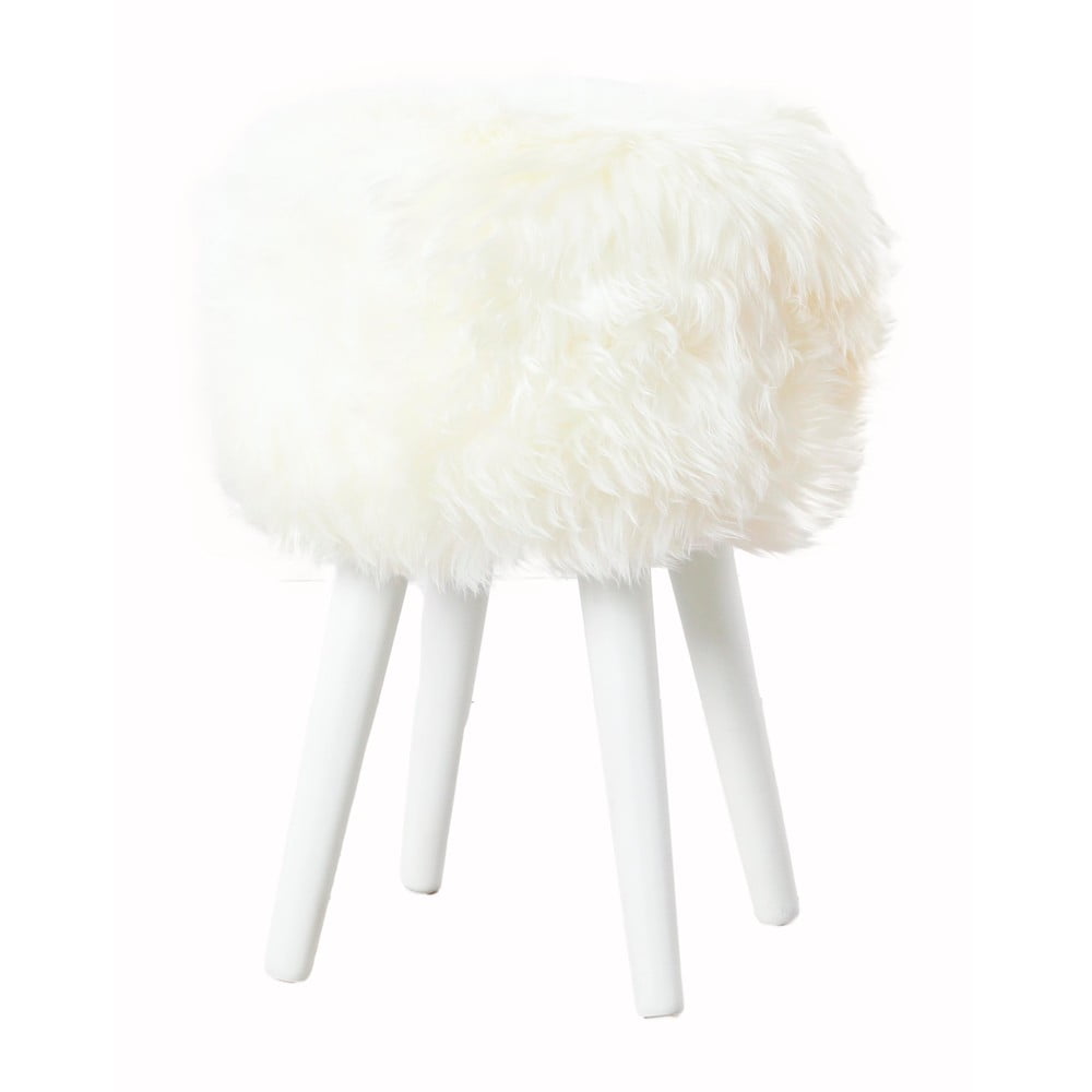 White ülőke fehér szőrme ülőrésszel ⌀ 30 cm - Native Natural 
