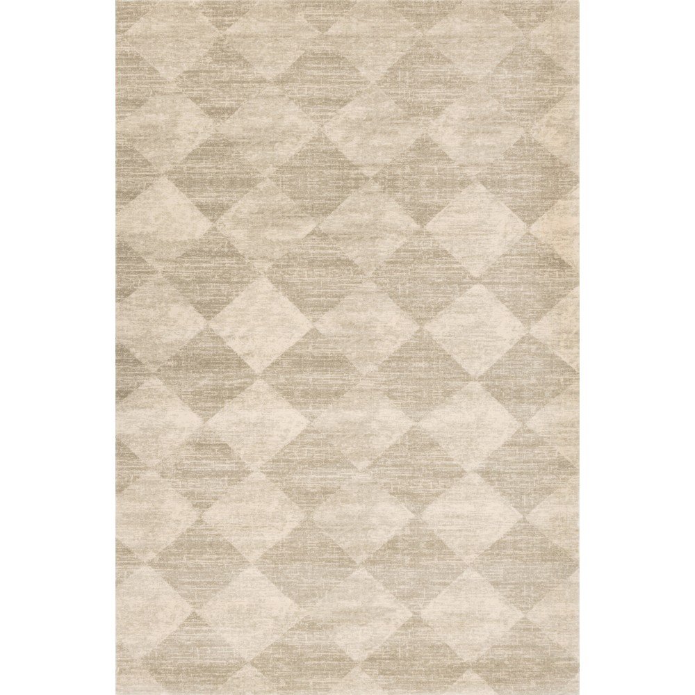 Bézs gyapjú szőnyeg 133x190 cm Agnus Checkered – Agnella