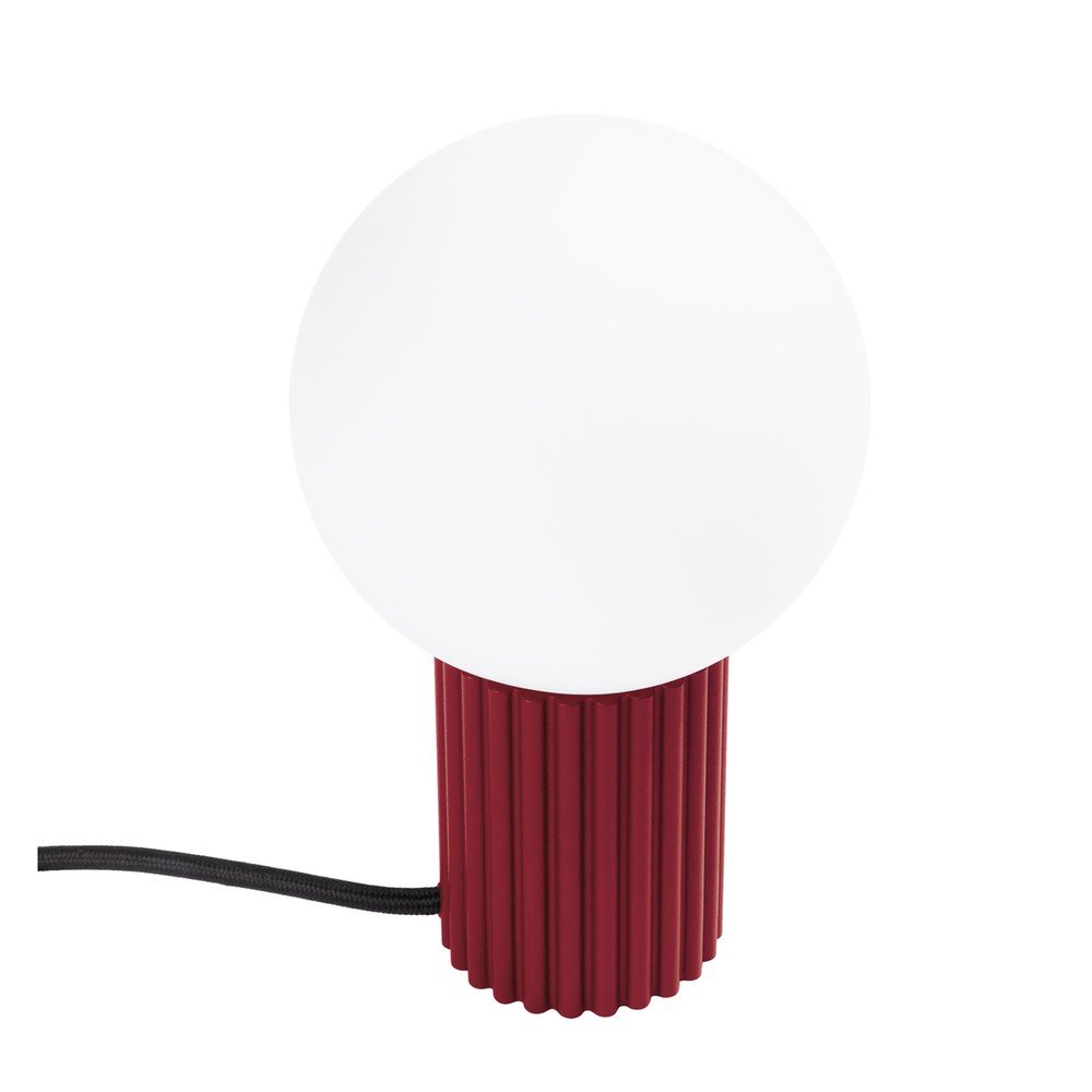 Borvörös asztali lámpa üveg búrával (magasság 19 cm) Orbital – Nice Lamps