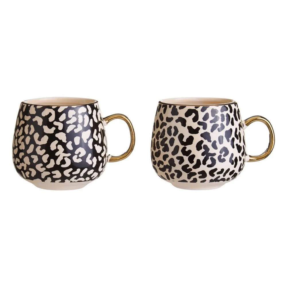 Fekete-aranyszínű agyagkerámia bögre szett 2 db-os 330 ml London – Premier Housewares