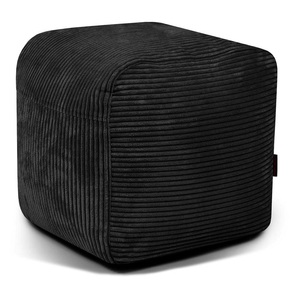 Fekete kordbársony babzsákfotel Plus 50 Lounge – SLOWDOWN