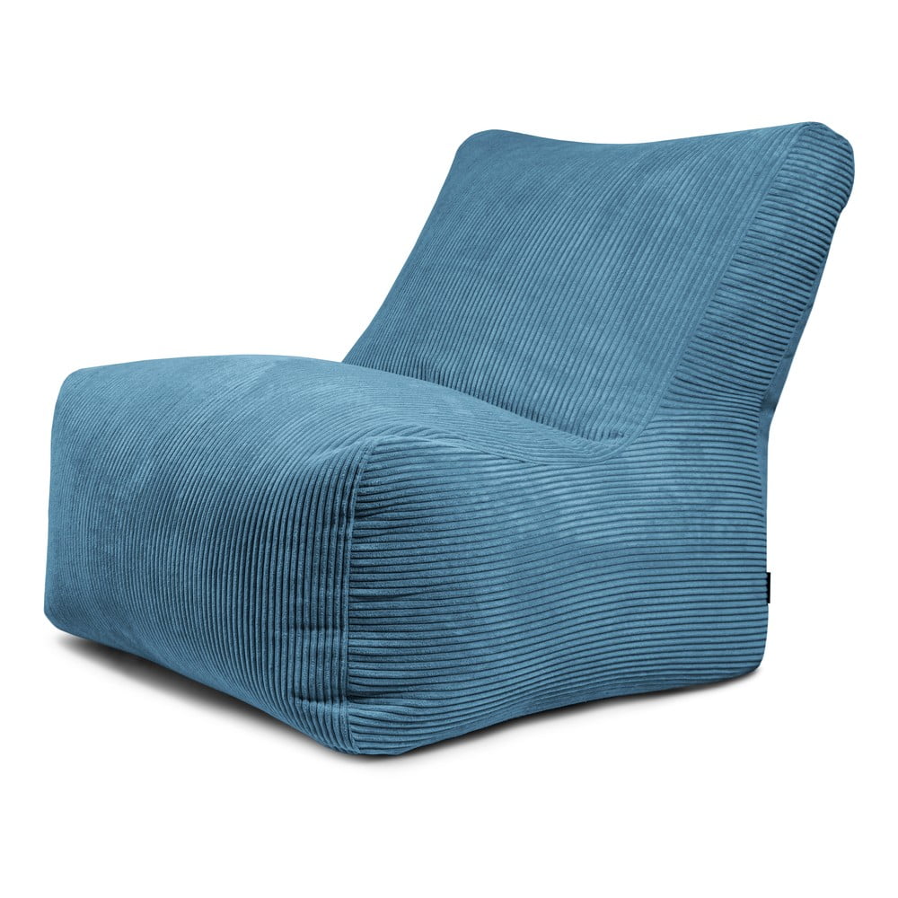 Kék kordbársony babzsákfotel Seat 100 Lounge – SLOWDOWN