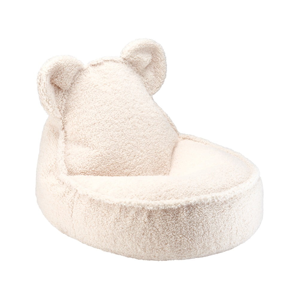Krémszínű buklé gyerek babzsákfotel Bear – Wigiwama