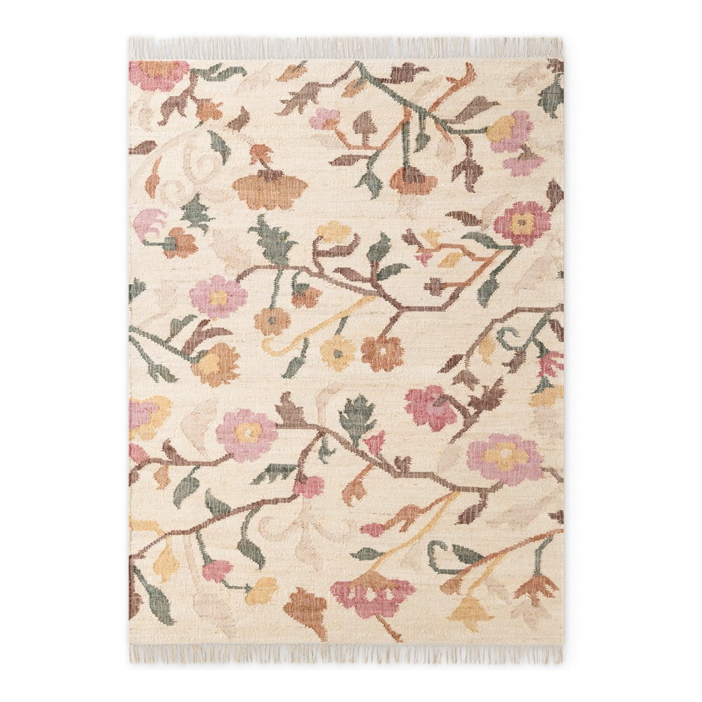 Krémszínű kézi szövésű juta szőnyeg 120x170 cm Roya Violette – Elle Decoration