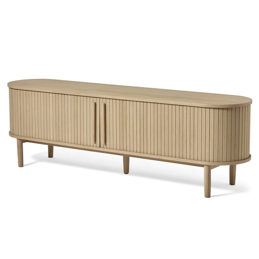 Natúr színű TV-állvány tölgyfa dekorral 180x56x40 cm Meta – Unique Furniture