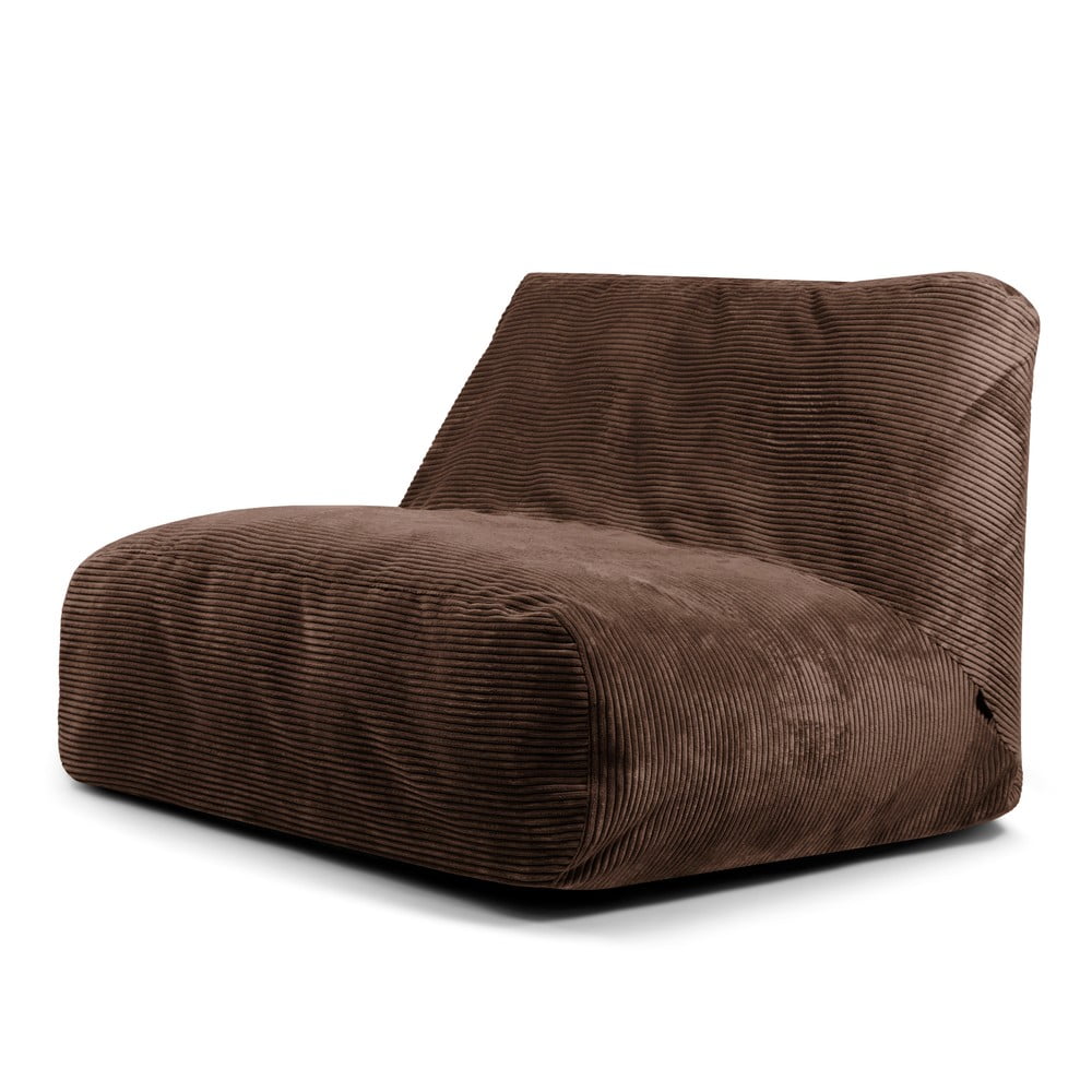 Sötétbarna kordbársony babzsákfotel Sofa Tube – SLOWDOWN