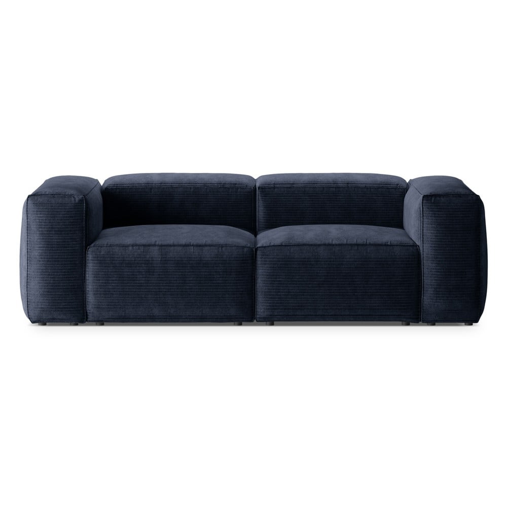 Sötétkék kordbársony kanapé 224 cm Bergano – Cosmopolitan Design