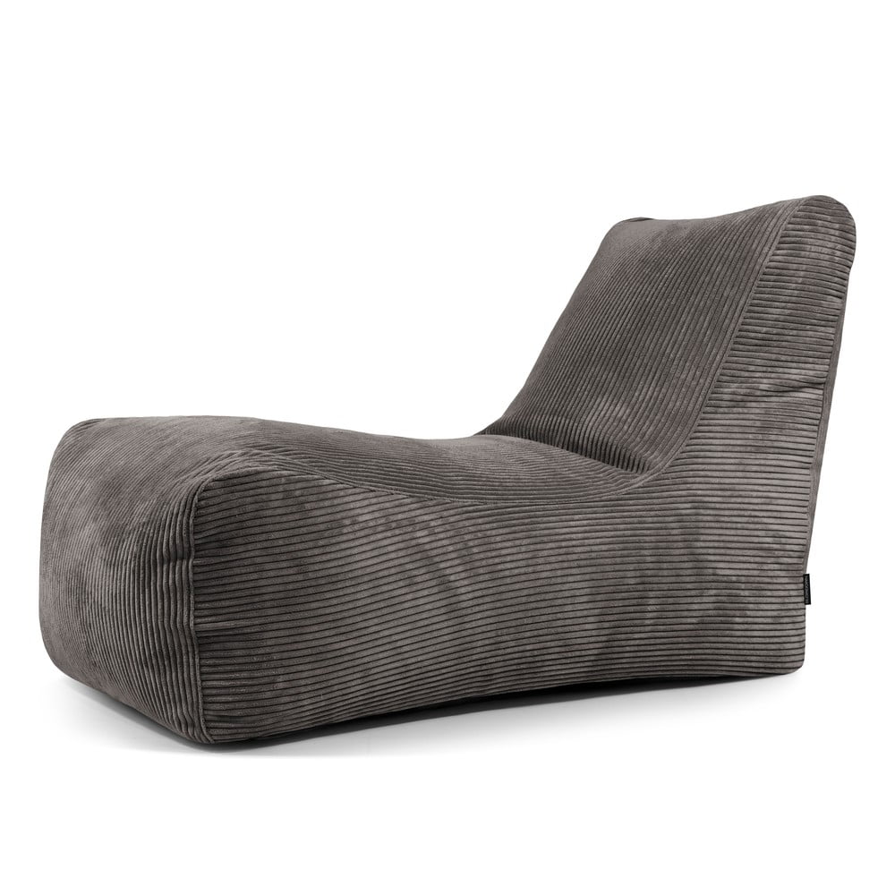 Sötétszürke kordbársony babzsákfotel Lounge – SLOWDOWN