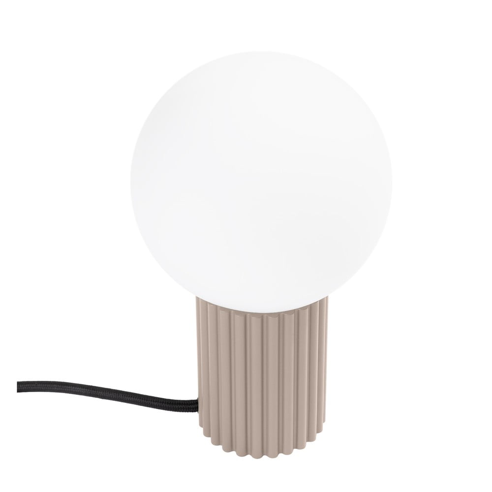 Szürkésbarna asztali lámpa üveg búrával (magasság 19 cm) Orbital – Nice Lamps