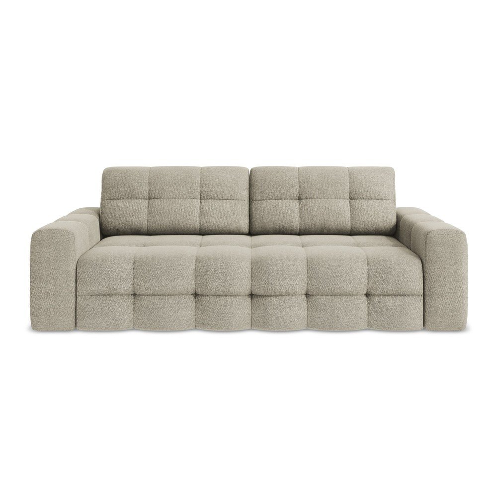 Szürkésbarna buklé kinyitható kanapé 255 cm Milu – Makamii