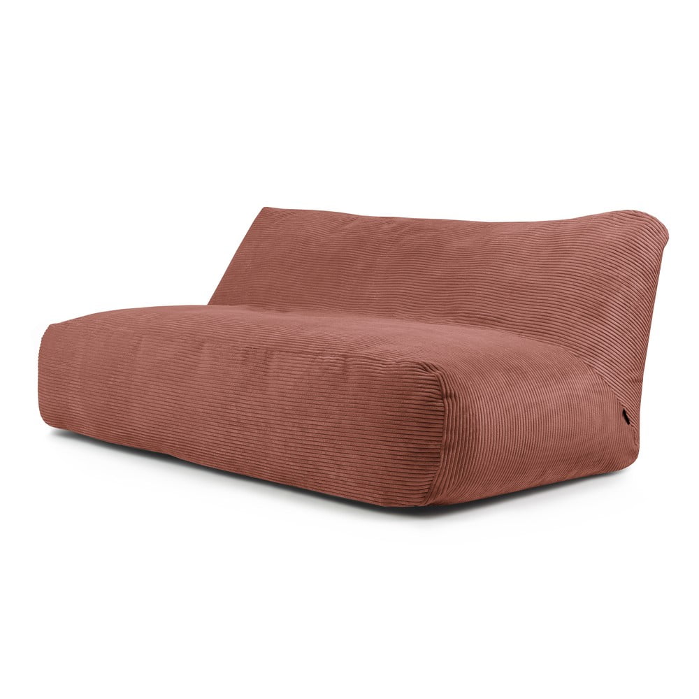 Téglavörös kordbársony babzsákfotel Sofa Tube 190 – SLOWDOWN