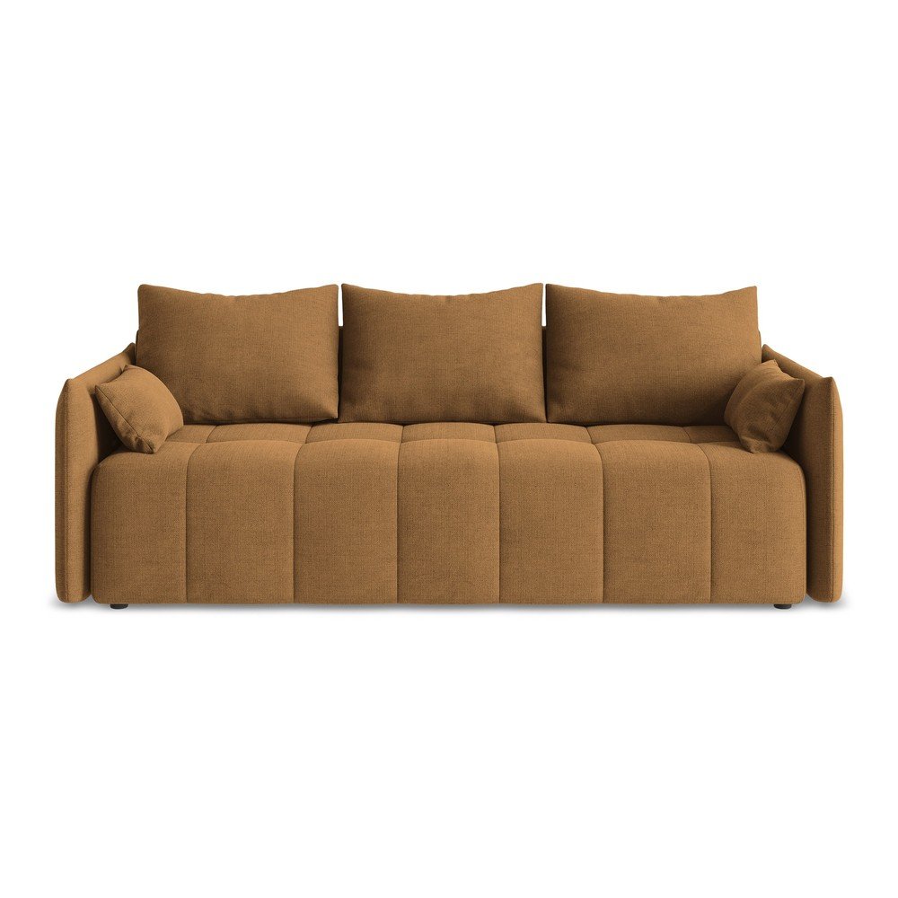 Terrakotta színű kinyitható-tárolóhelyes kanapé 225 cm Moku – Makamii