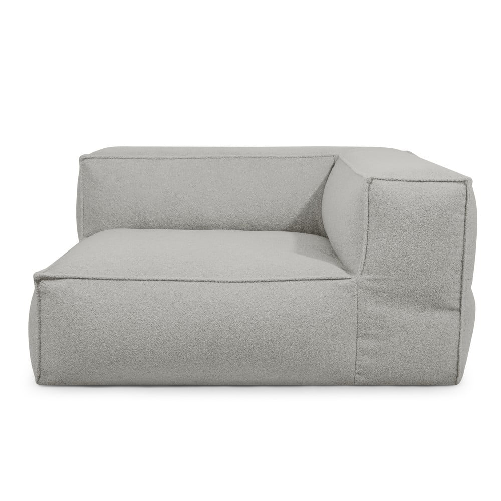 Világosszürke buklé babzsákfotel Mass Corner 150 Right – SLOWDOWN