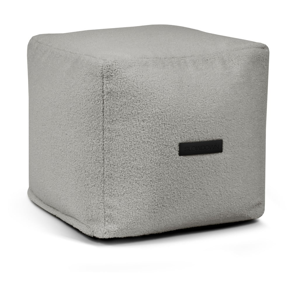 Világosszürke buklé babzsákfotel Up! MooG – SLOWDOWN