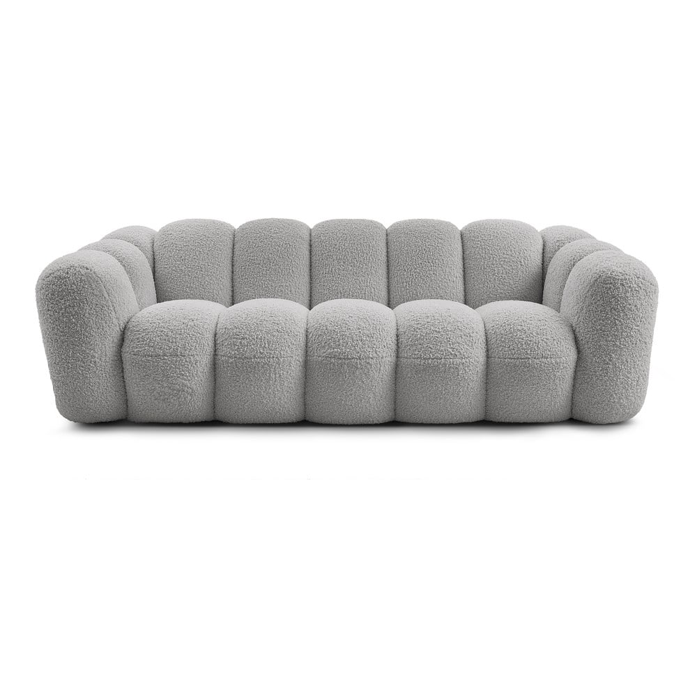 Világosszürke buklé kanapé 232 cm Hippolyte – Bobochic Paris