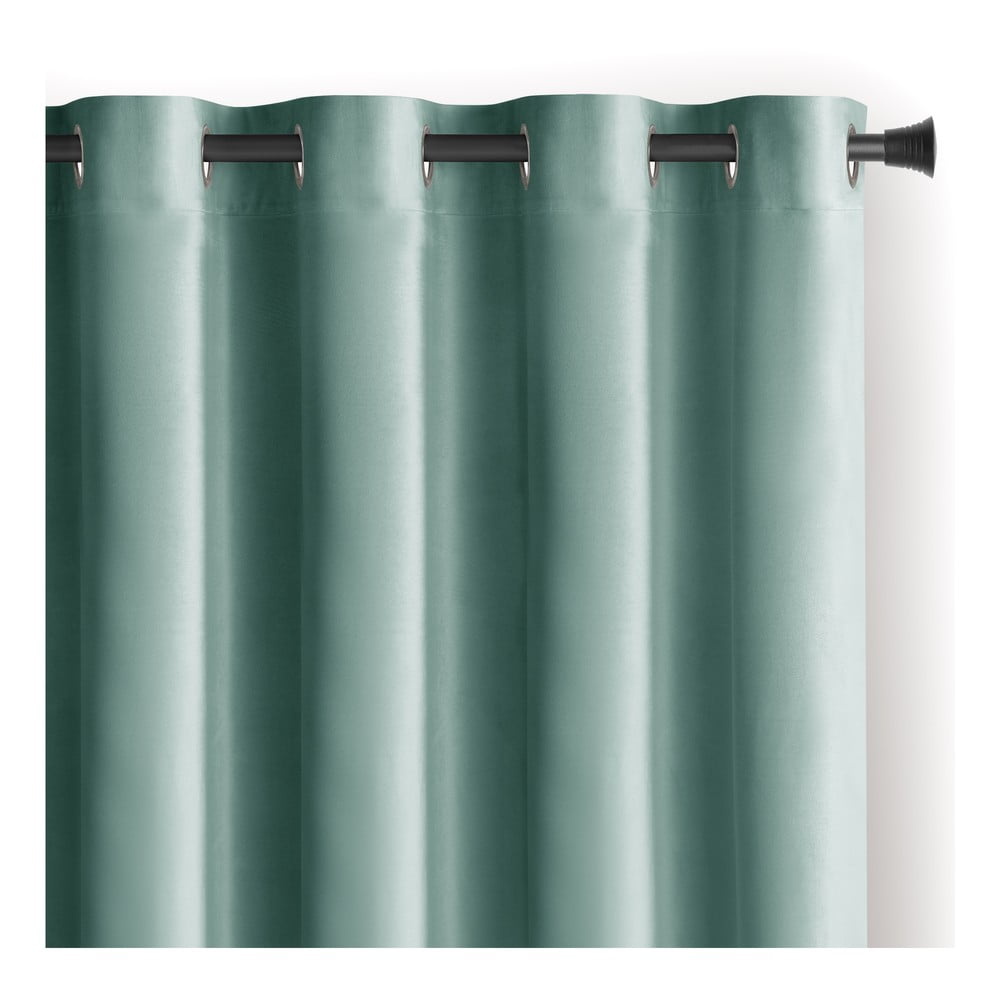 Világoszöld bársony dimout (részleges sötétítő) függöny 140x245 cm Eyelets – Restilo