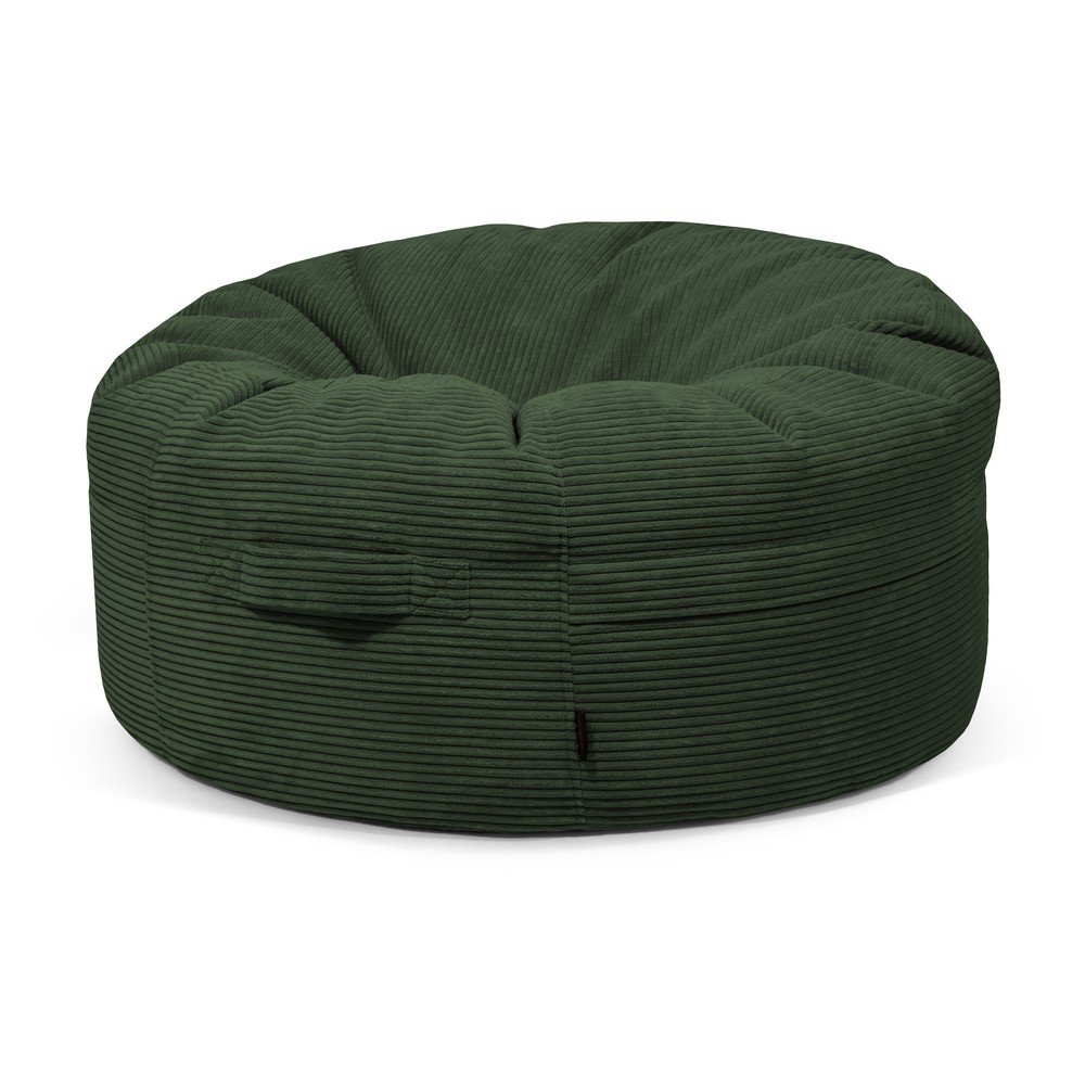 Zöld kordbársony babzsákfotel Roll 105 – SLOWDOWN