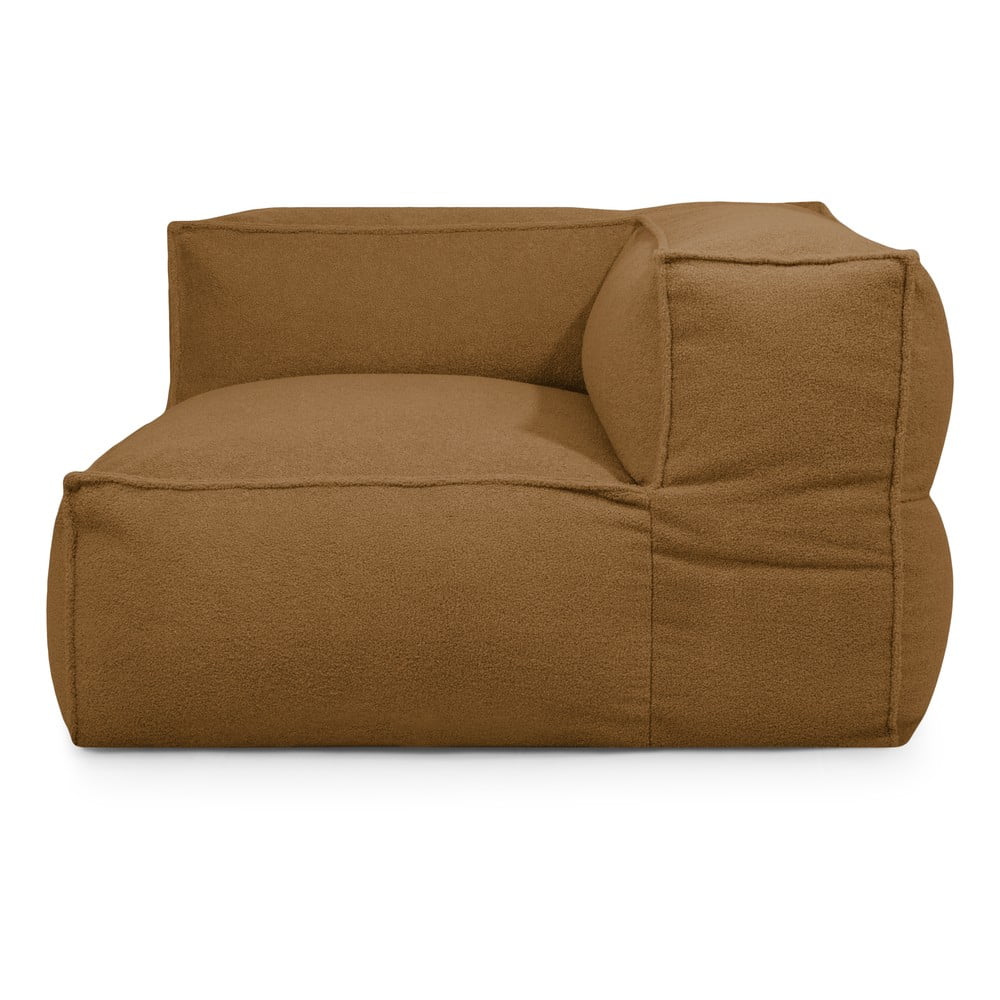 Barna buklé babzsákfotel Mass Corner 125 Right – SLOWDOWN