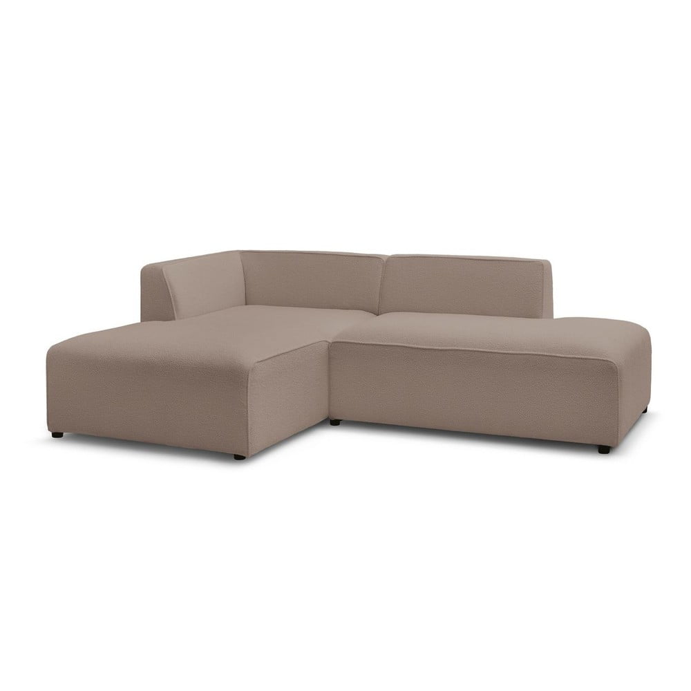 Barna buklé moduláris sarokkanapé (bal oldali-L alakú) Megeve – Bobochic Paris