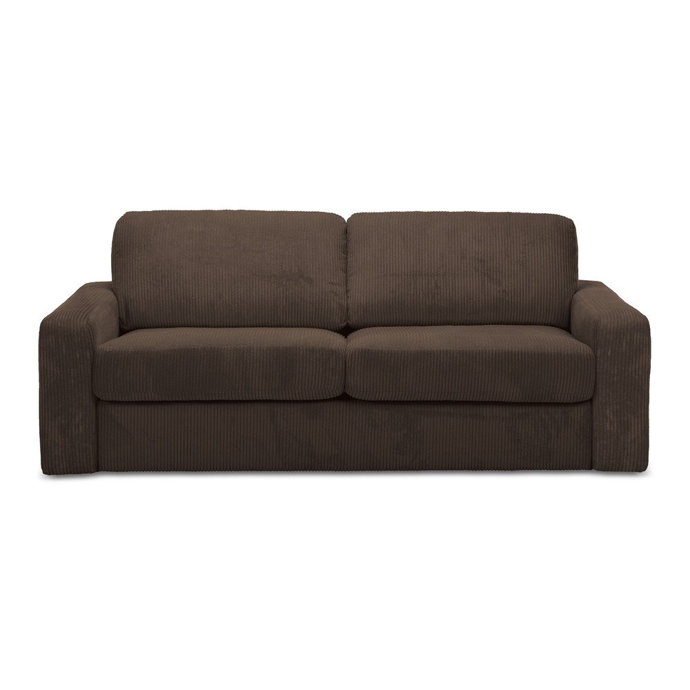 Barna kordbársony kinyitható kanapé 195 cm Nona – Makamii