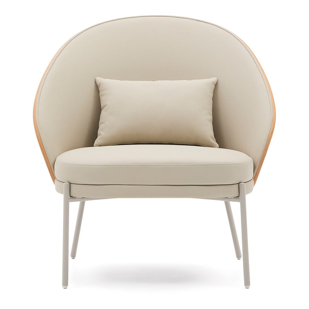 Bézs bőrutánzat fotel Eamy – Kave Home