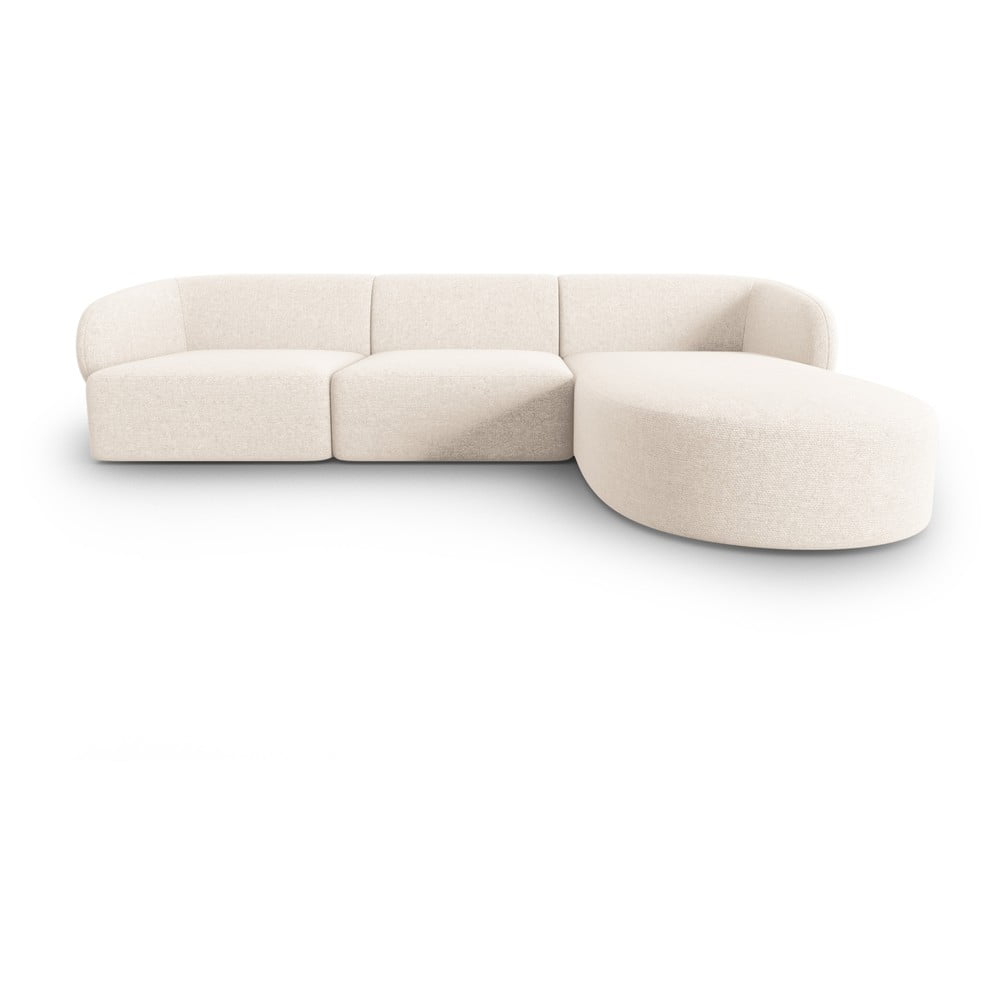 Bézs zsenília sarokkanapé (jobb oldali-heverő résszel) Paolo – Milo Casa