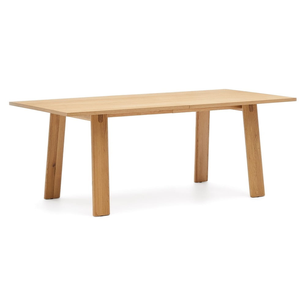 Bővíthető étkezőasztal tölgyfa dekoros asztallappal