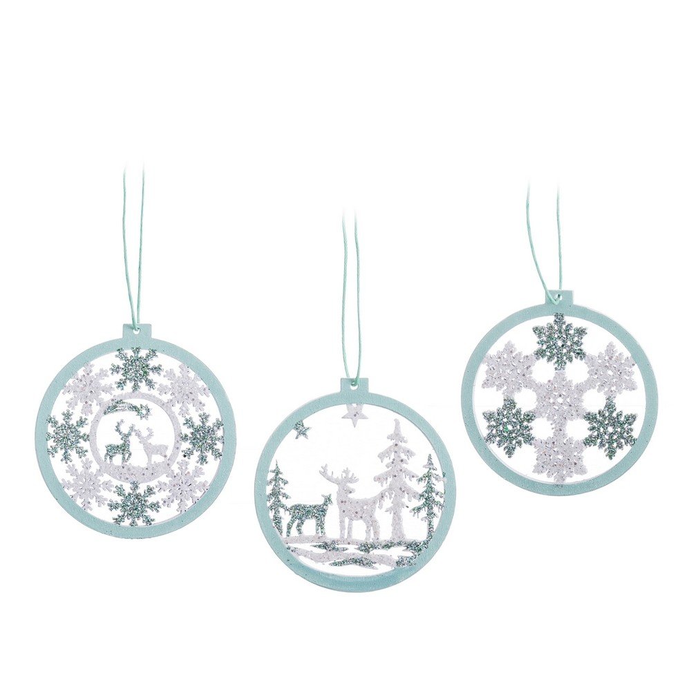 Fa karácsonyfadísz készlet 6 db-os ø 8 cm – Casa Selección