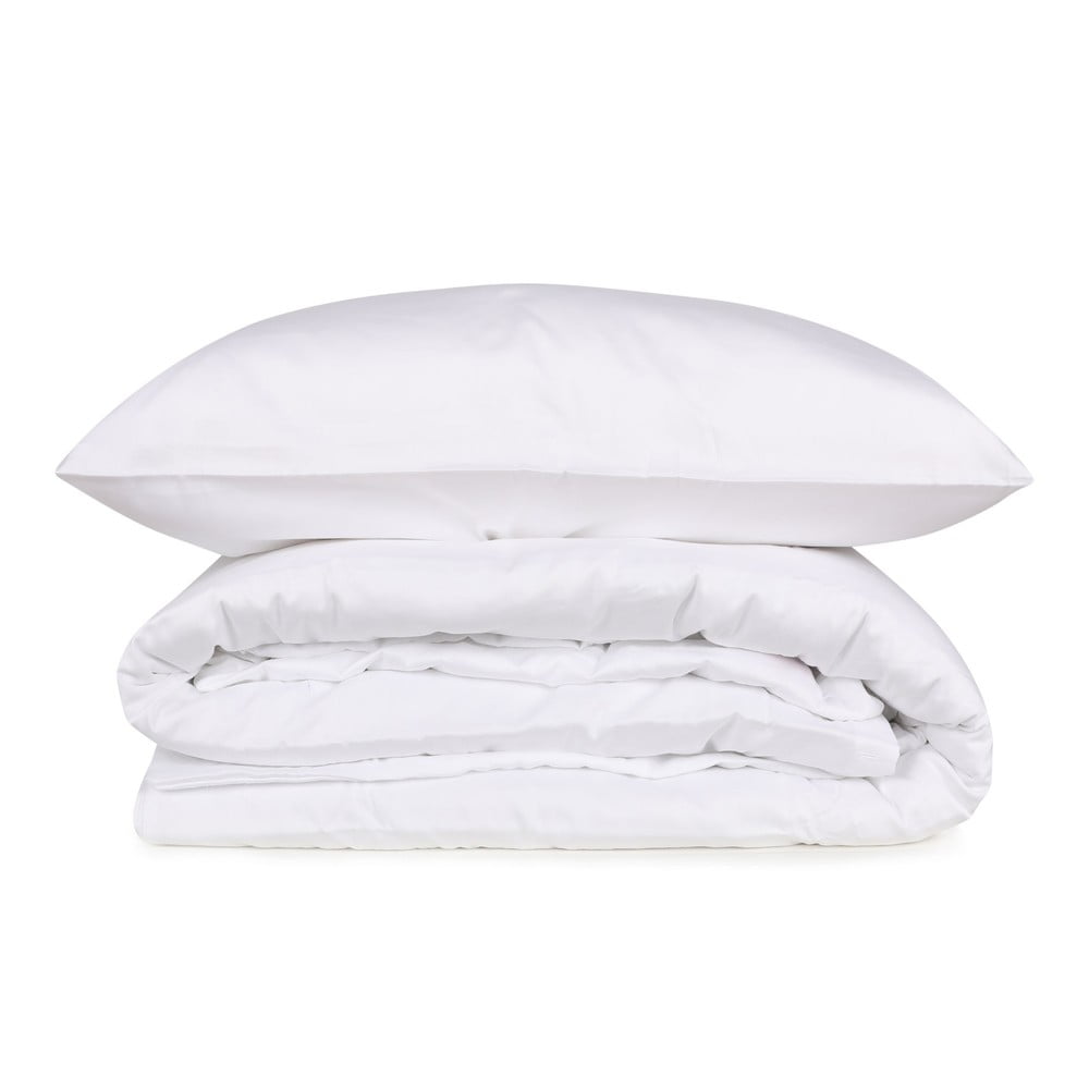 Fehér kétszemélyes hosszabbított pamut-szatén ágyneműhuzat 240x220 cm Elegant – Mijolnir