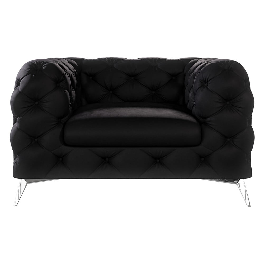 Fekete bársony fotel Chelsea – Ropez