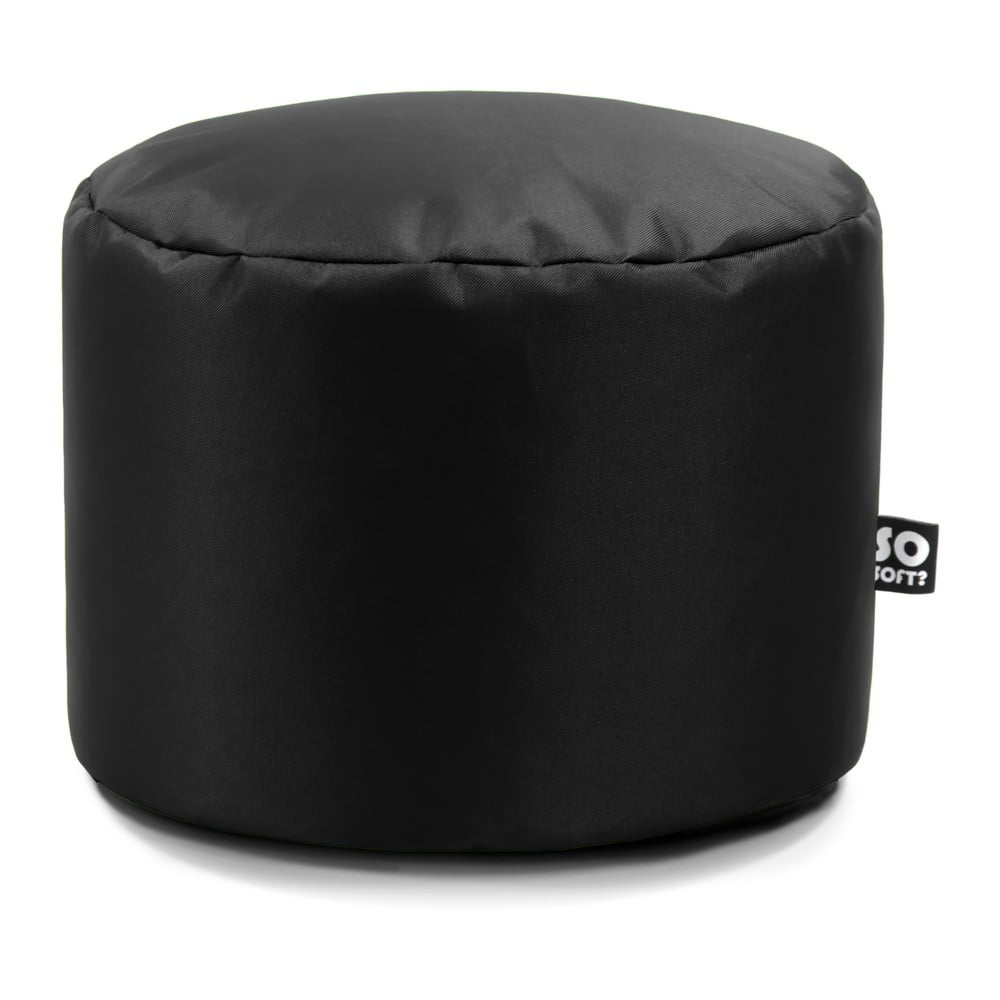 Fekete bőrutánzat gyerek babzsákfotel Dot M – So Soft?