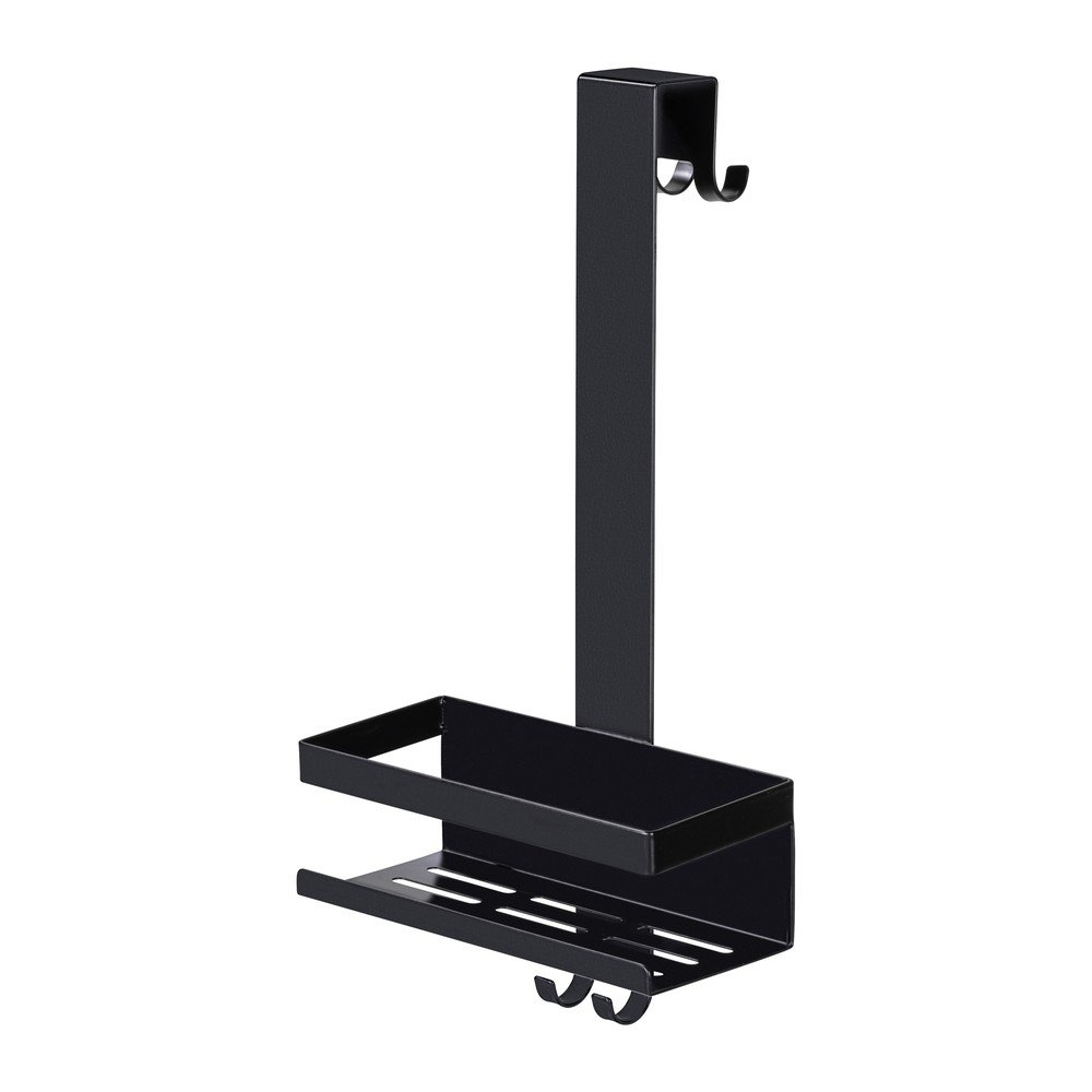 Fekete függő rozsdamentes acél fürdőszobai polc Bribano – Wenko