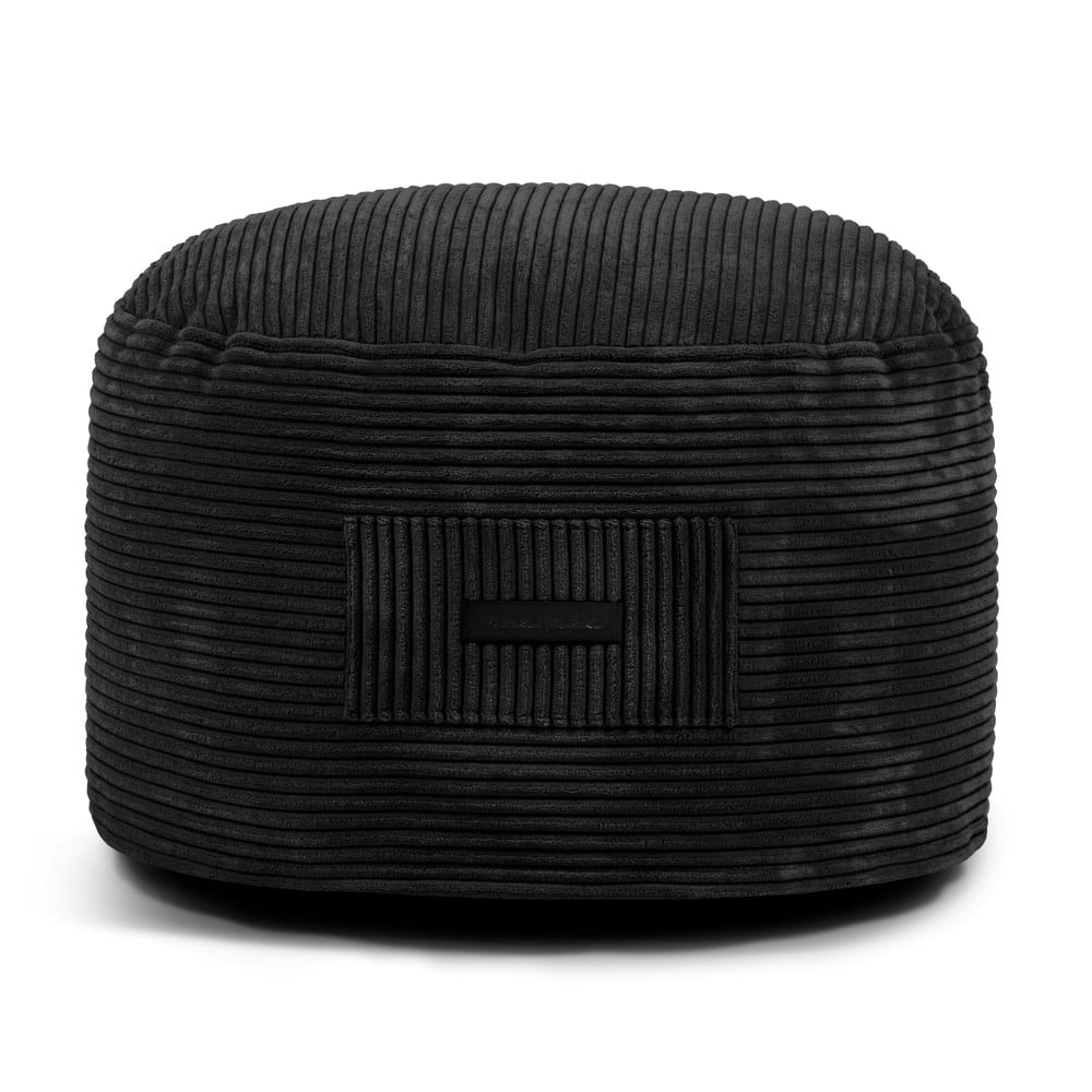 Fekete kordbársony puff Om 60 – SLOWDOWN