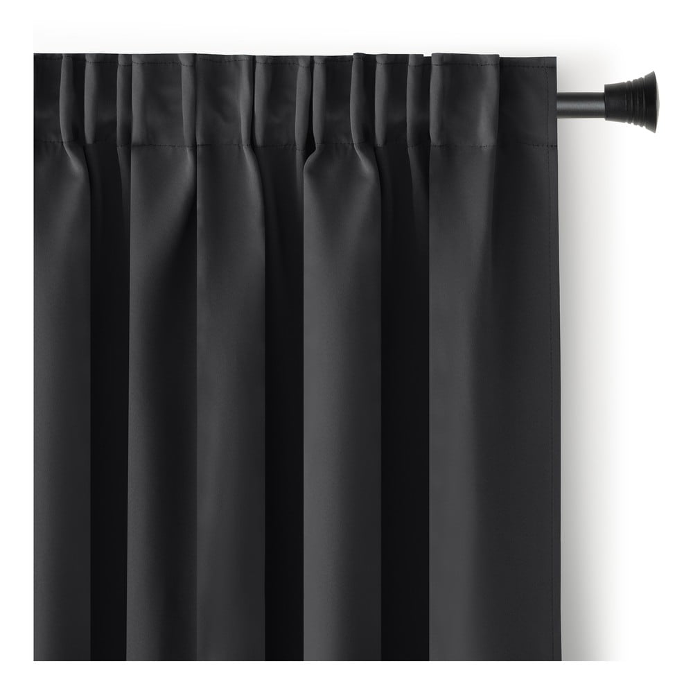 Fekete sötétítő termo függöny 140x270 cm Pleat – Restilo