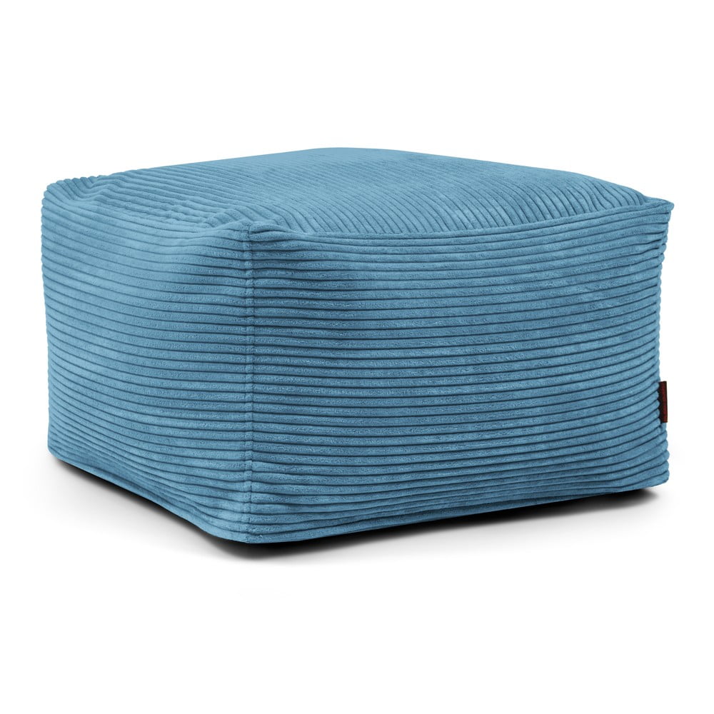 Kék kordbársony babzsákfotel Softbox MooG – SLOWDOWN