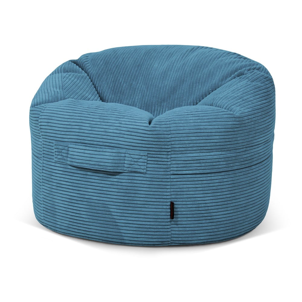 Kék kordbársony gyerek babzsákfotel Roll 80 – SLOWDOWN
