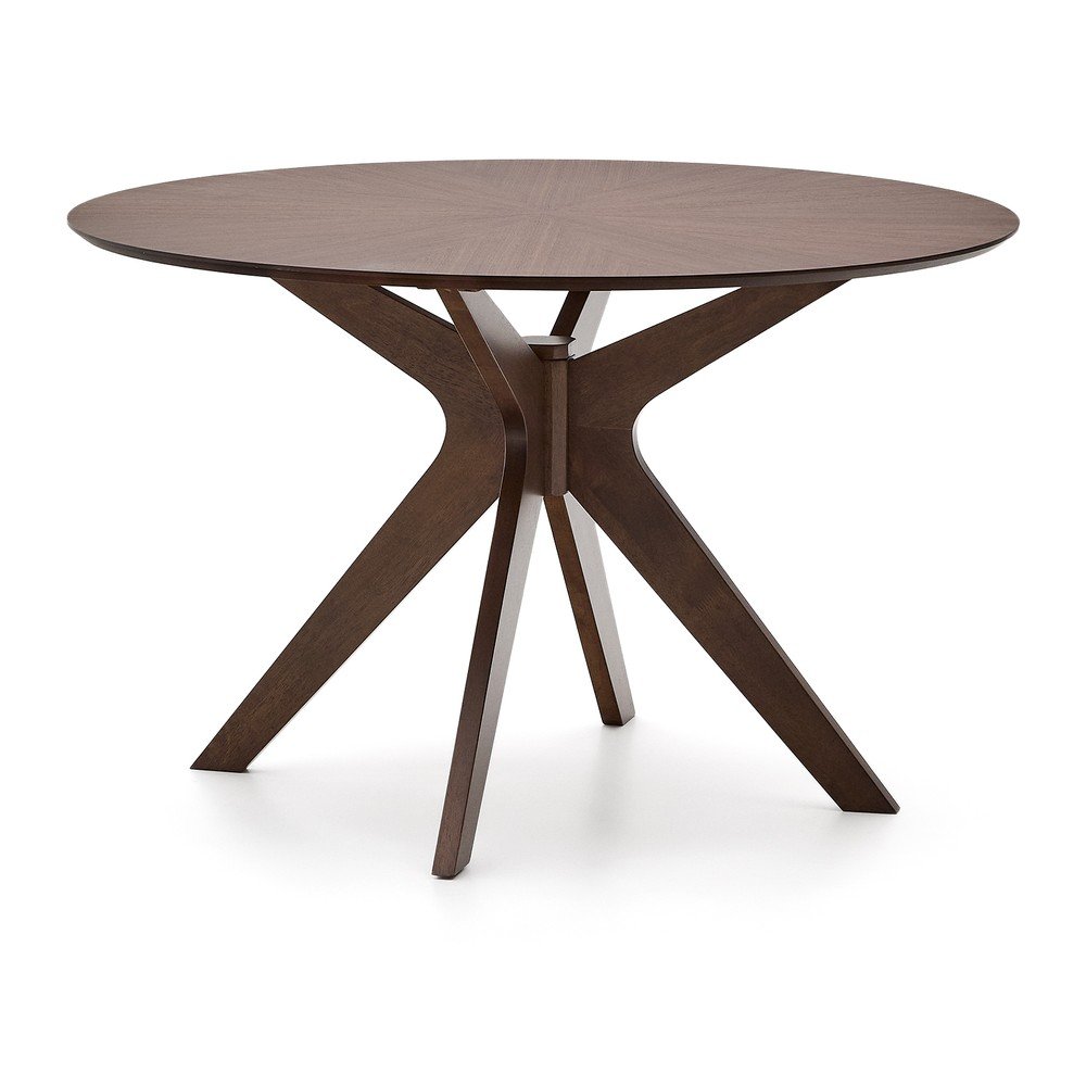 Kerek étkezőasztal diófa dekoros asztallappal ø 120 cm Naanim – Kave Home