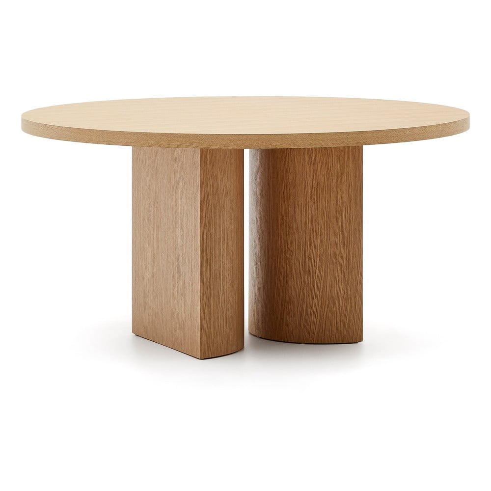 Kerek étkezőasztal tölgyfa dekorral ø 150 cm Nealy – Kave Home