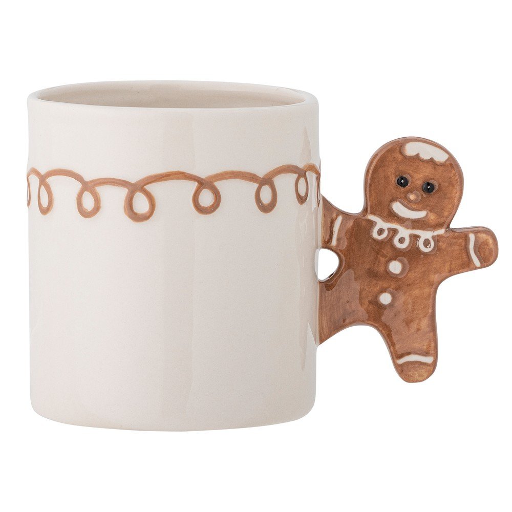 Krémszínű agyagkerámia bögre karácsonyi mintával 350 ml Ginnie – Bloomingville