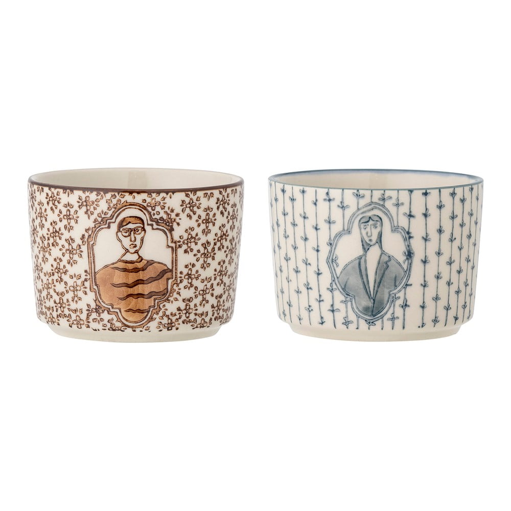 Krémszínű agyagkerámia tálka szett 2 db-os 230 ml Tonia – Bloomingville